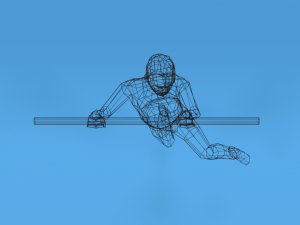 low poly kid hanging on bar 3D Model