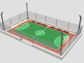 Cartoon Street Football Court 3D Model