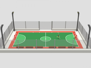 cartoon street football court 3D Model