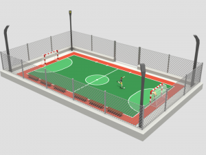 cartoon street football court 3D Model