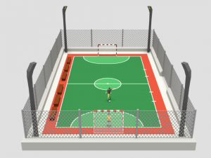cartoon street football court 3D Model