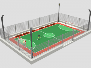 cartoon street football court 3D Model