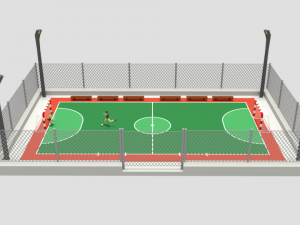 cartoon street football court 3D Model