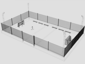 cartoon street football court 3D Model