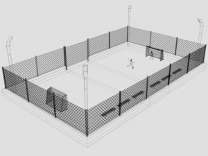 cartoon street football court 3D Model