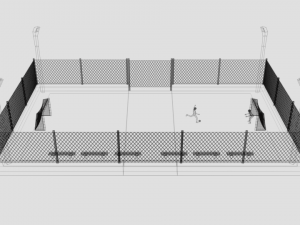 cartoon street football court 3D Model