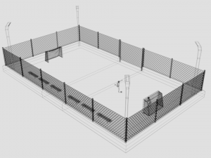 cartoon street football court 3D Model