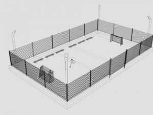 cartoon street football court 3D Model