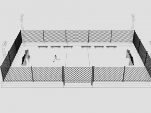 cartoon street football court 3D Model