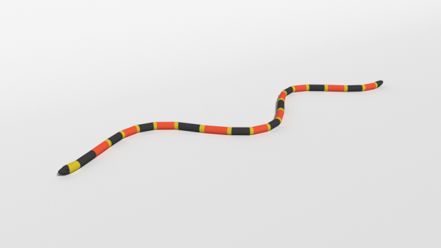 low poly cartoon coral snake Modèle 3D .c4d .max .obj .3ds .fbx .stl .blend 
