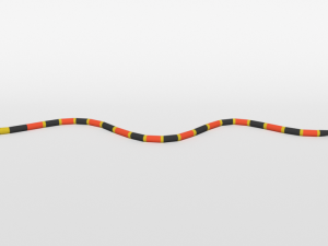low poly cartoon coral snake Modèle 3D