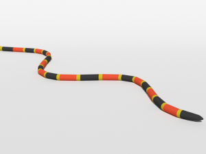 low poly cartoon coral snake Modèle 3D