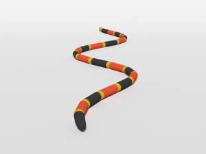 low poly cartoon coral snake Modèle 3D