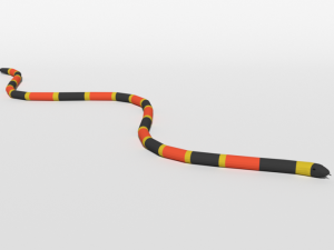 low poly cartoon coral snake Modèle 3D