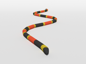 low poly cartoon coral snake Modèle 3D