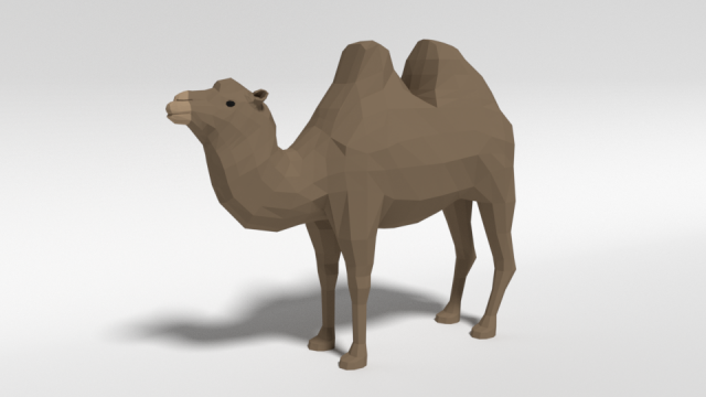 low poly cartoon bactrian camel 3D 模型 .c4d .max .obj .3ds .fbx .stl .blend 