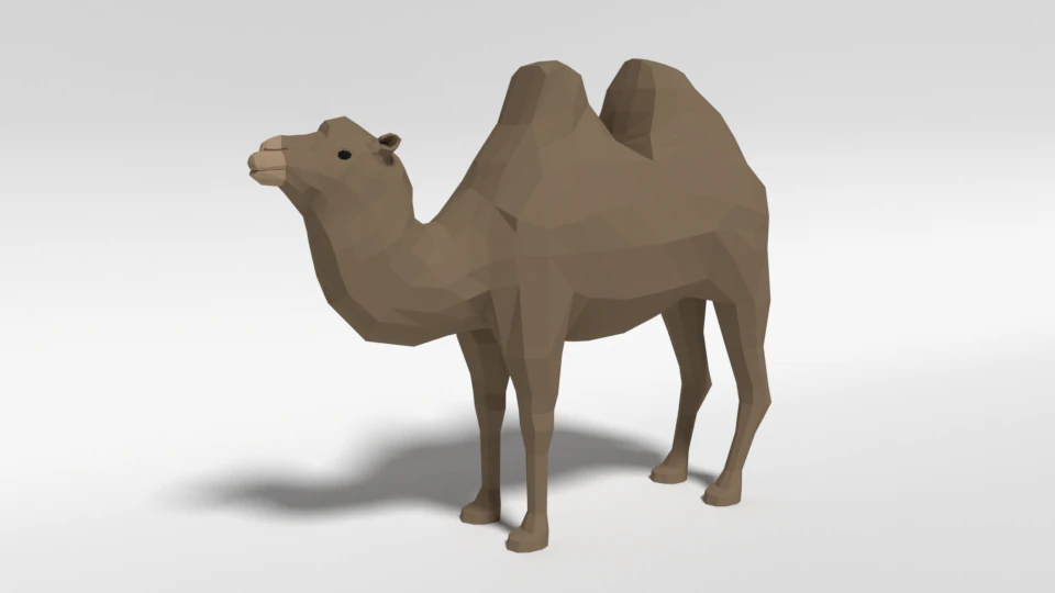 low poly cartoon bactrian camel 3D Model .c4d .max .obj .3ds .fbx .stl .blend 