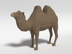 low poly cartoon bactrian camel 3D Model