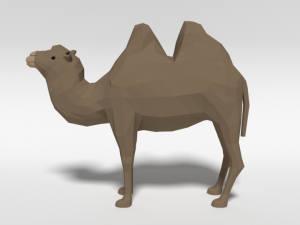 low poly cartoon bactrian camel 3D 模型