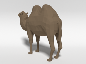 low poly cartoon bactrian camel 3D 模型