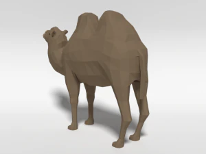 low poly cartoon bactrian camel 3D Model