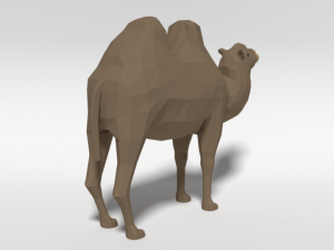 low poly cartoon bactrian camel 3D 模型