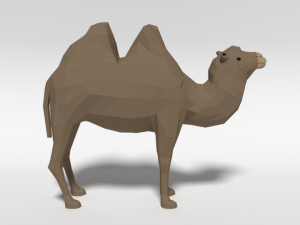 low poly cartoon bactrian camel 3D 模型