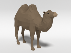 low poly cartoon bactrian camel 3D 模型