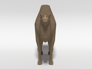 low poly cartoon bactrian camel 3D 模型