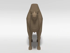 low poly cartoon bactrian camel 3D Model
