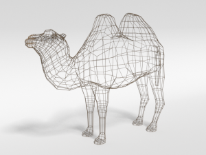 low poly cartoon bactrian camel 3D 模型