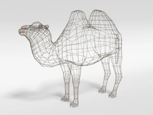 low poly cartoon bactrian camel 3D Model