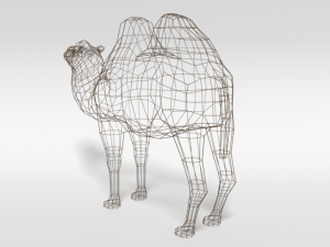 low poly cartoon bactrian camel 3D 模型