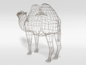 low poly cartoon bactrian camel 3D Model