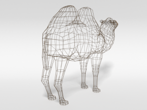 low poly cartoon bactrian camel 3D 模型