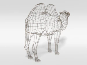 low poly cartoon bactrian camel 3D Model