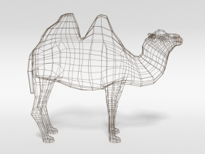 low poly cartoon bactrian camel 3D 模型