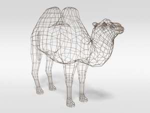 low poly cartoon bactrian camel 3D 模型