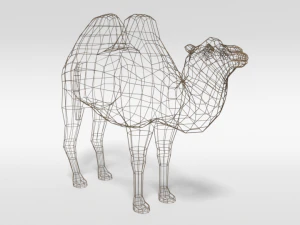 low poly cartoon bactrian camel 3D Model
