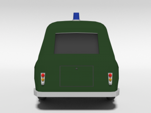 low poly cartoon retro police car 3D 模型