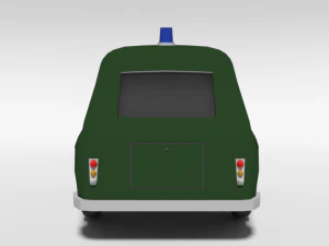 low poly cartoon retro police car 3D Model