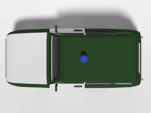 low poly cartoon retro police car 3D Model