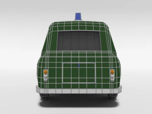 low poly cartoon retro police car 3D Model