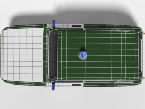low poly cartoon retro police car 3D 模型