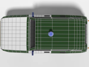 low poly cartoon retro police car 3D Model