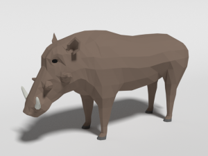 low poly cartoon warthog 3D-Modell
