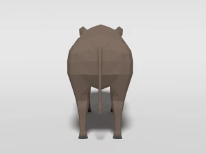 low poly cartoon warthog 3D Model