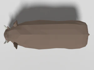 low poly cartoon warthog 3D Model