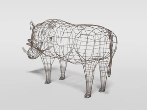 low poly cartoon warthog 3D Model