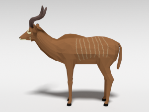low poly cartoon greater kudu antelope 3Dモデル